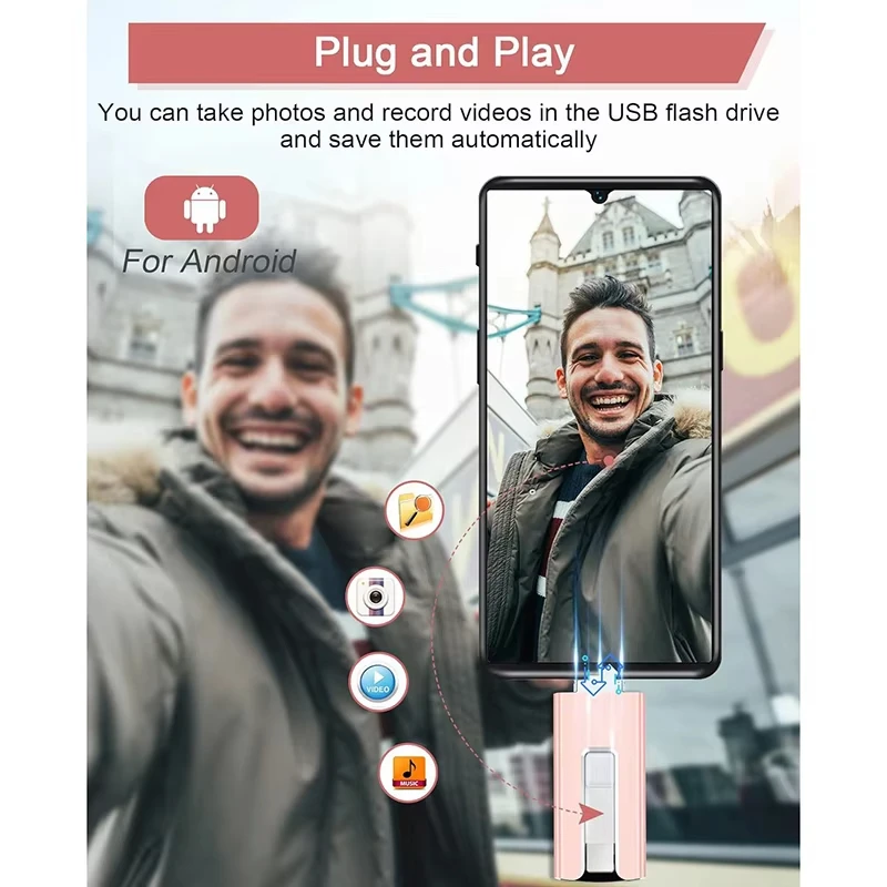 محرك فلاش Xiaomi USB 3.0 512G 256G 2TB 1TB مع 4in1 لواجهة Iphone Mirco Type Pendrive لهاتف Iphone7/8/11/12/13 Ipad