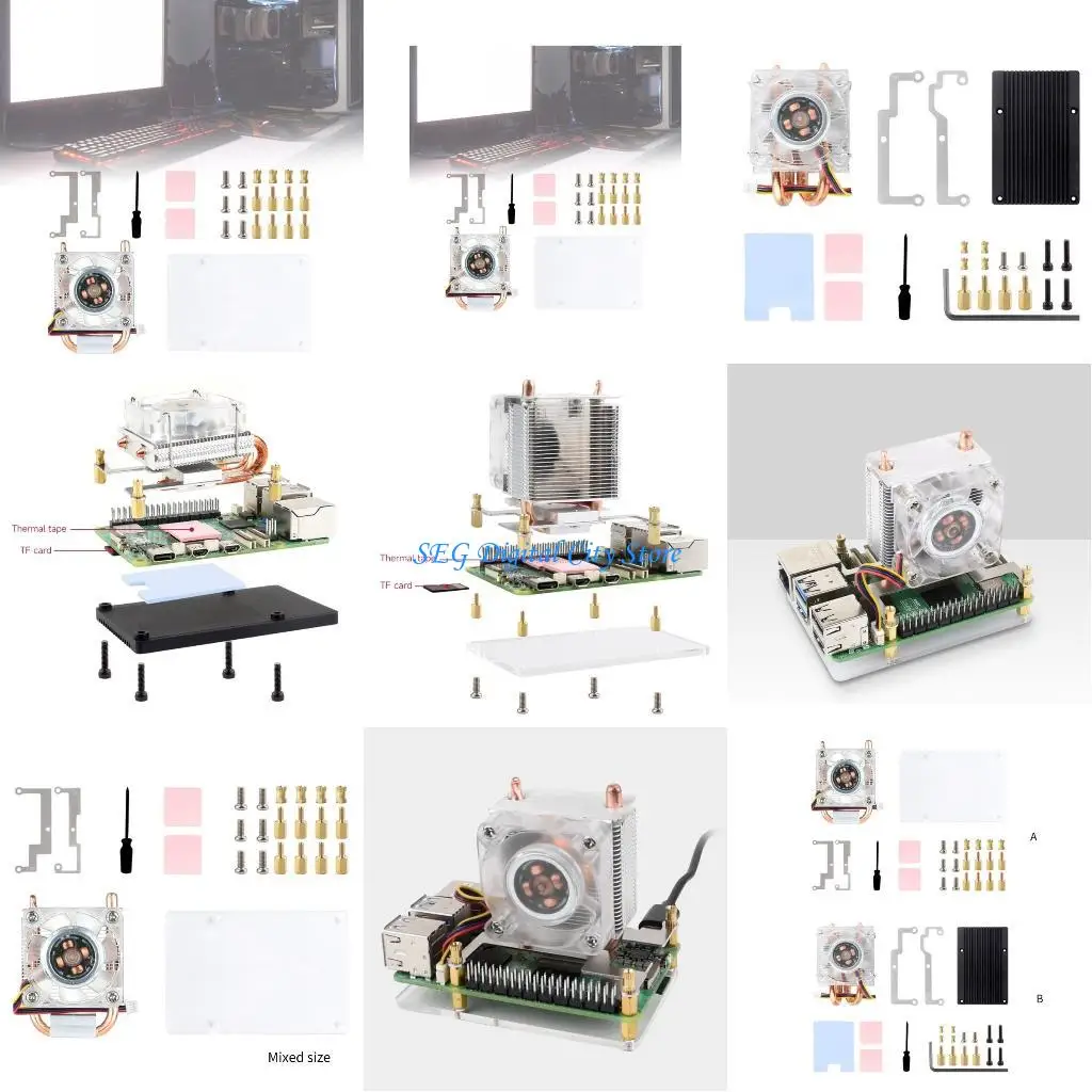 

U75B Vertical/ Cooling Fan for Small PC Efficient Heat Dissipation Colorful Lighting