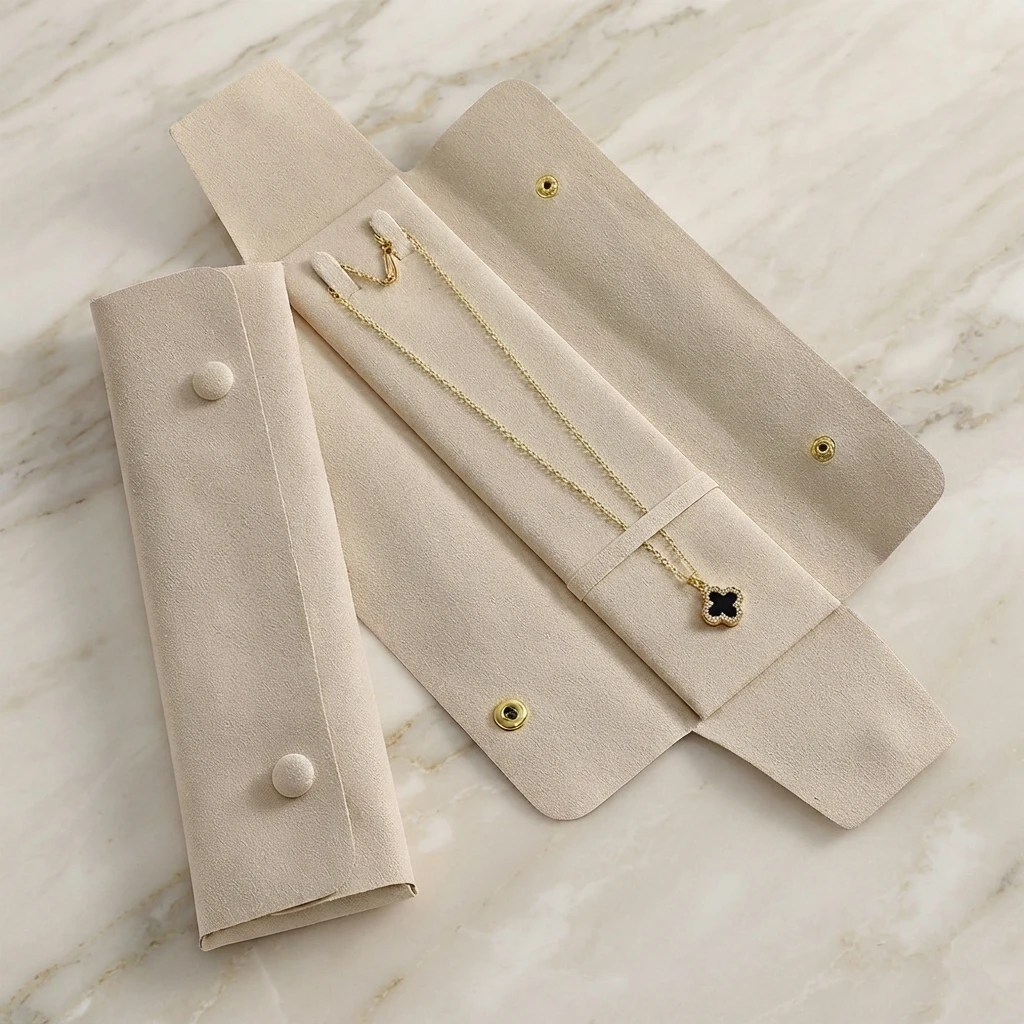 Microfiber Jewelry Bag Necklace Clip Necklace Pendant Storage Small Cloth Bag Packaging Bag