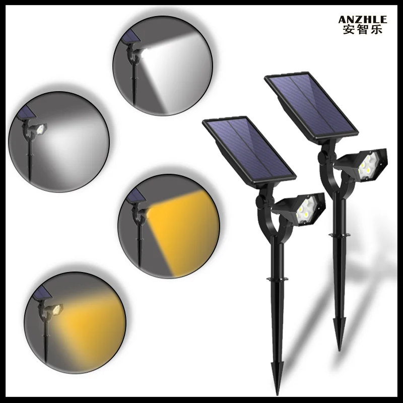 Solar Powered Outdoor LED Lights with IP65 Waterproof Rating Suitable for Garden Courtyard and Lawn Spotlights