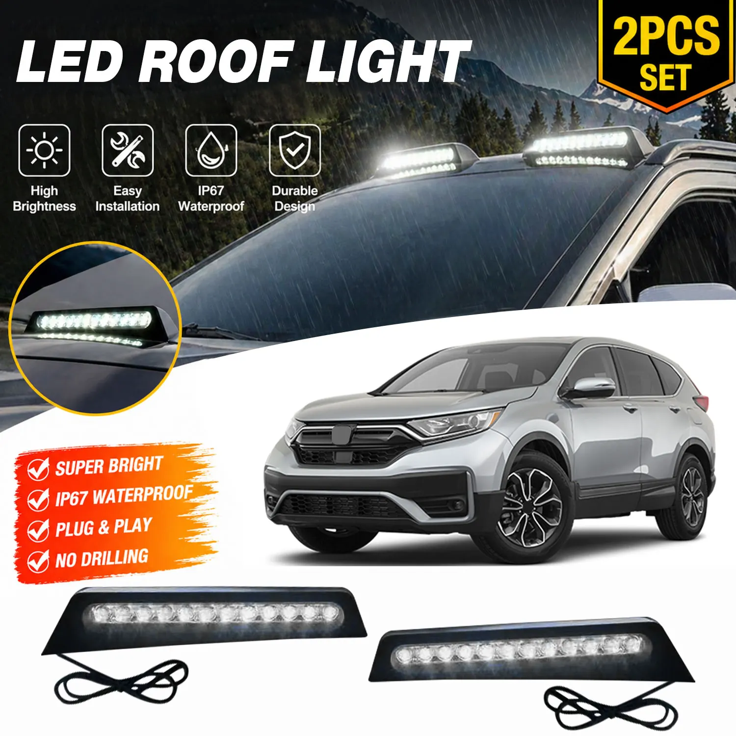 

Top Roof LED Light Cap with DRL Fits For 2012-2026 Honda CRV Roof Lamp