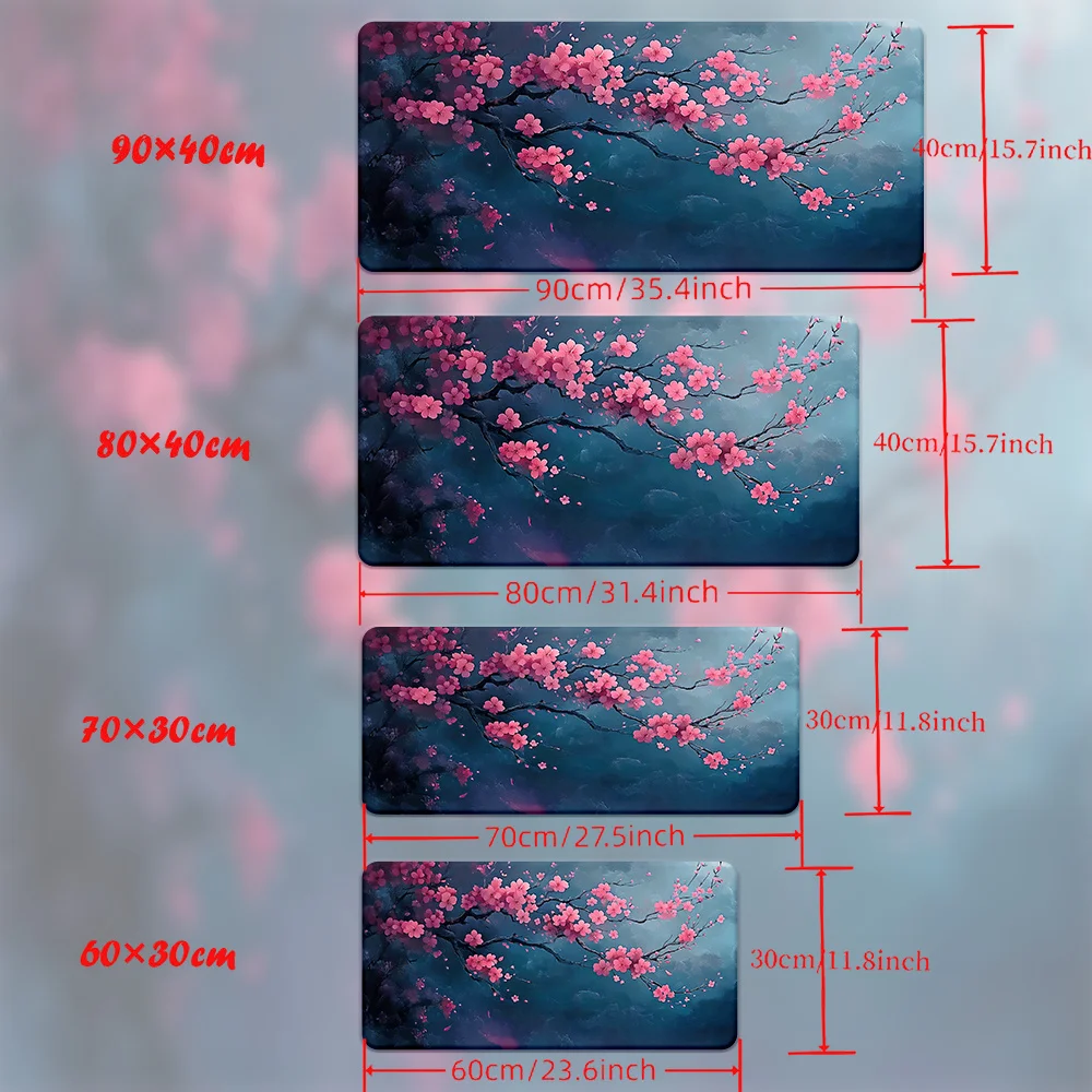 Beautiful Cherry Blossoms Sense of Technology Mousepad, Rubber Anti-Slip Gaming Mouse Mat for Office, PC, Laptop, Keyboard Acces