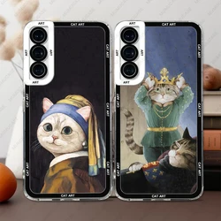 Case For Samsung Galaxy S25 S24 S20 S21 S22 S23 Plus FE Ultra Soft Cover Famous Paintings and Cat Series Art