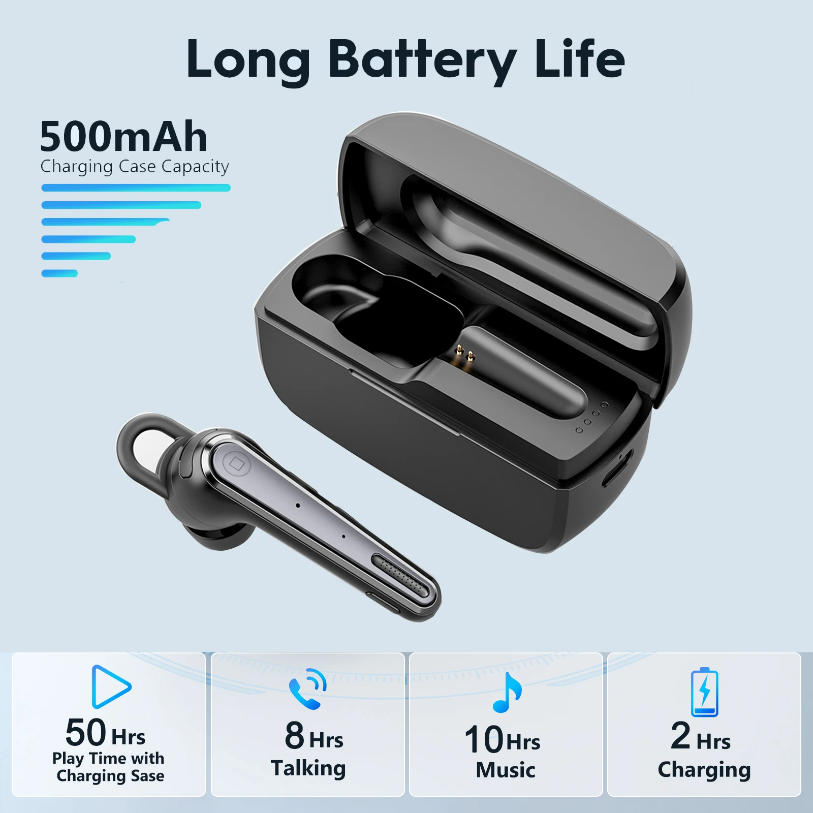 جديد Bee M52 سماعة لاسلكية تعمل بالبلوتوث 5.0 سماعة رأس للقيادة مع ميكروفون مزدوج CVC8.0 كتم زر سماعات أذن للأعمال واحدة بدون استخدام اليدين