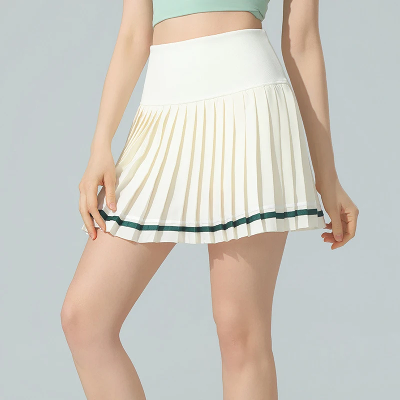 Women's Tennis Skort 2 in 1 Quick Dry Pleated Athletic Skirt Built-in Shorts Running Yoga Golf Workout Skirt