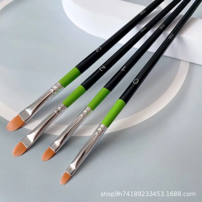 فرش مكياج بتفاصيل العين السوداء، فرشاة مكياج دقيقة لظلال العيون والجفن، بطانة مسطحة للحاجب السائل