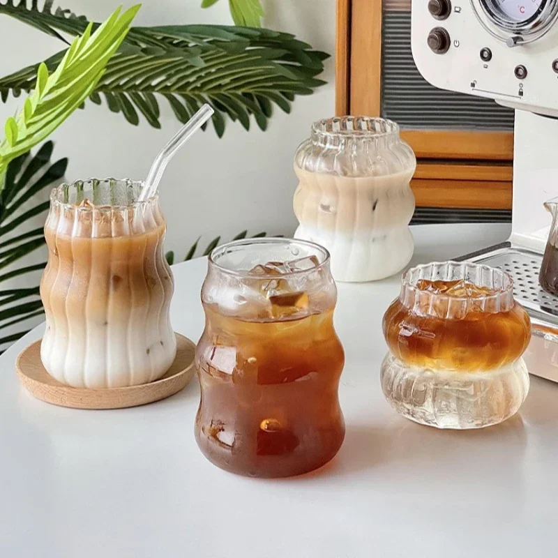 

Glass Coffee Cup Retro Mug Transparent Water Tea Drinkware Milk Juice Mugs Cup Tumblers Wine Glasses Cocktail Whisky