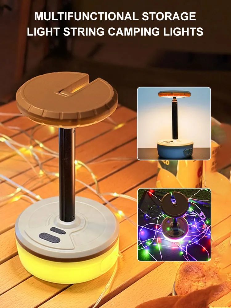

Portable LED Camping Lamp 10M Length Waterproof Recyclable Light 5 Sections Height Outdoor Garden Decoration Lamp for Tent Room
