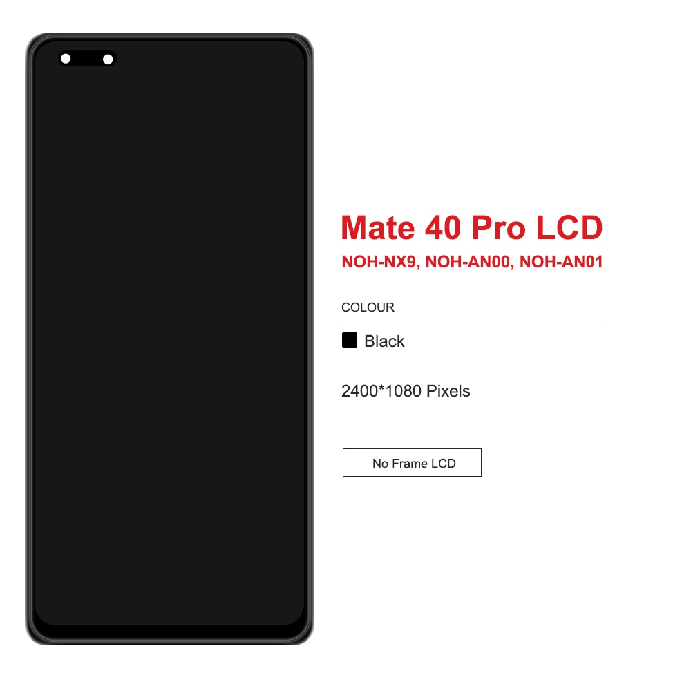 For Huawei Mate 40 Pro LCD NOH-NX9, NOH-AN00 NOH-AN01 Display Touch Screen Digitizer Assembly Mate 40 pro Display Screen