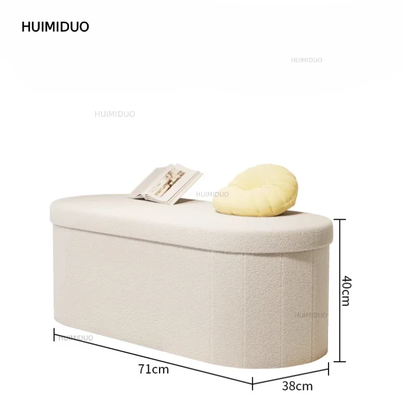 Nordic Folding Storage Stool Entrance Hall Sitting Shoe Stool Living Room Rest Sofa Seat Storage Home Furniture Bed End Stool