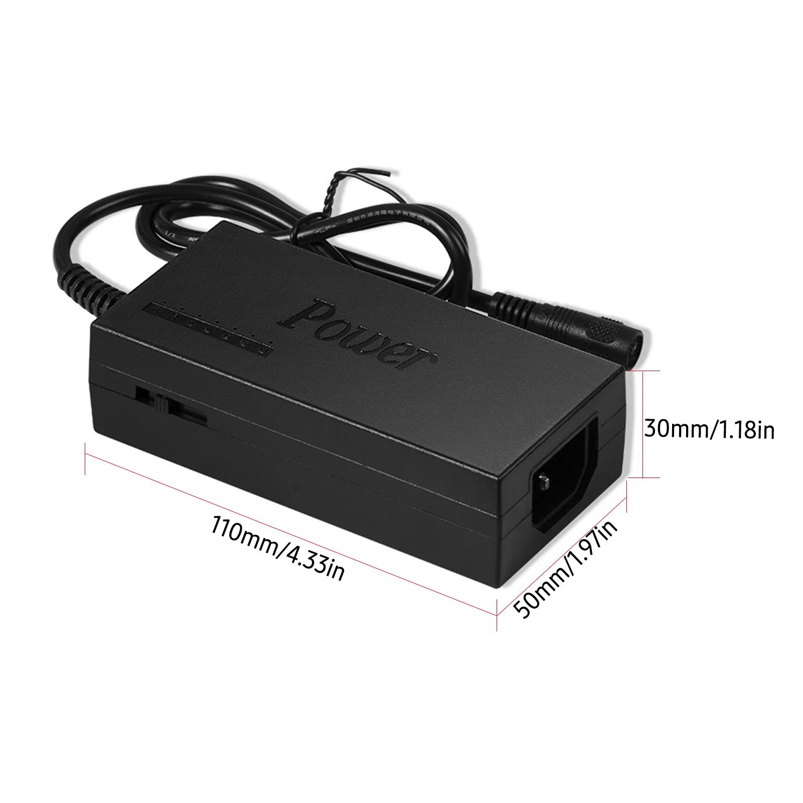 96W Universal Laptop Power Charger AC Adapter with 8 DC Jack Plug Converters 12V to 24V Adjustable Portable Charger EU/US Plug