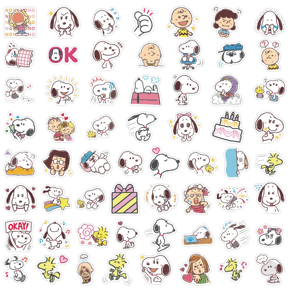 60pcs Cartoon Anime Snoopy Cute Puppy Decoration Notebook Stationery Handbook DIY Sticker