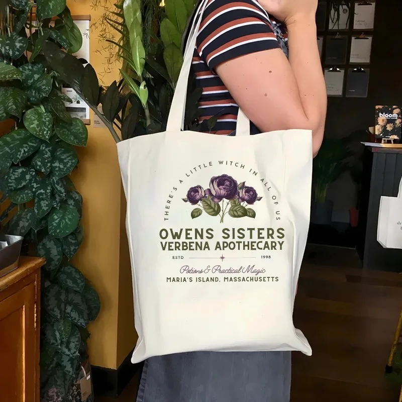 

Практичная женская сумка-тоут Magic Movie Практичная волшебная сумка для покупок Холщовая сумка ведьмы Полночная Маргаритас Готическая холщовая сумка-тоут