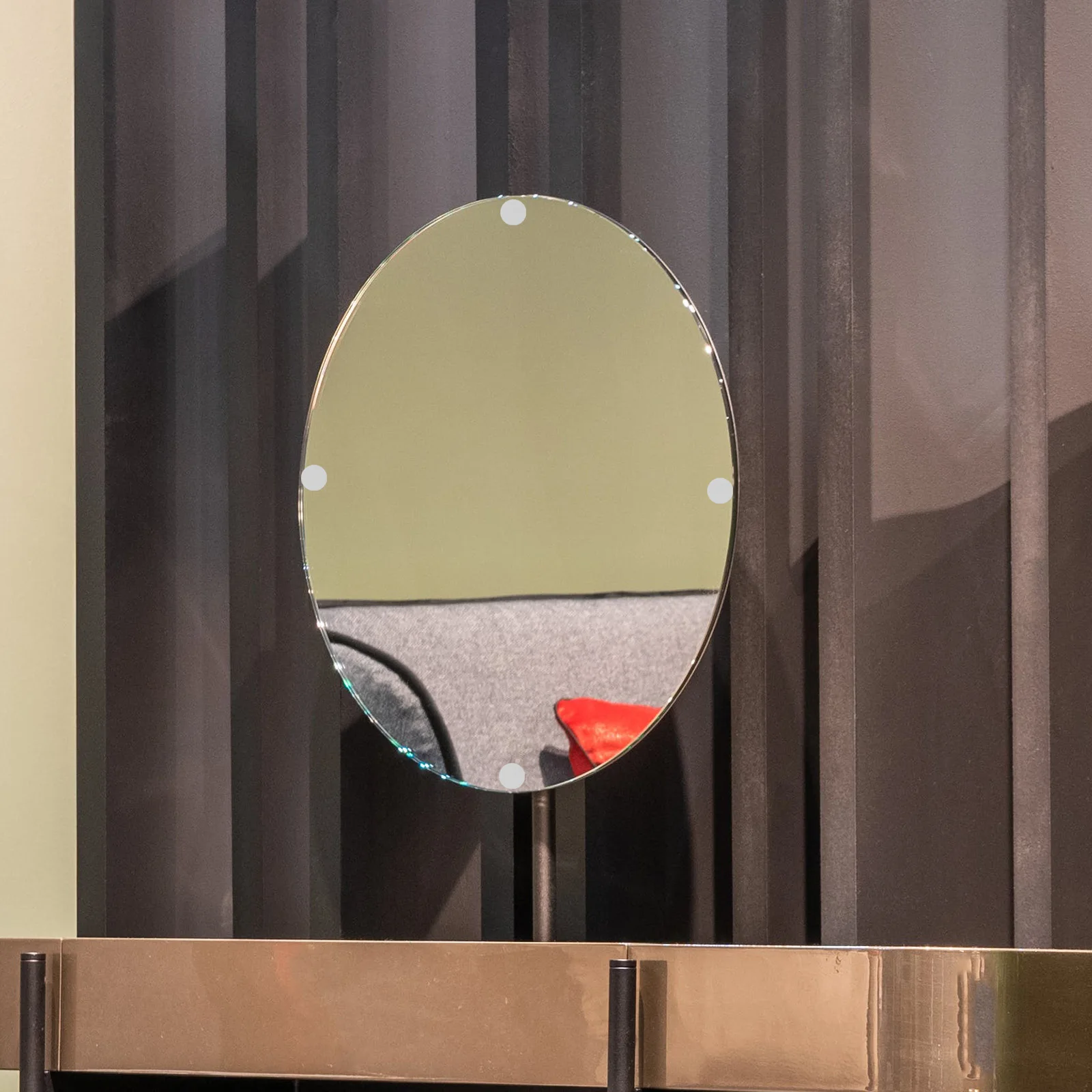 

1 set Copper Mirror Nail Polish Sets Flat Glass Bathroom Durable Stable Glass Mirror Screws Secure Hardware