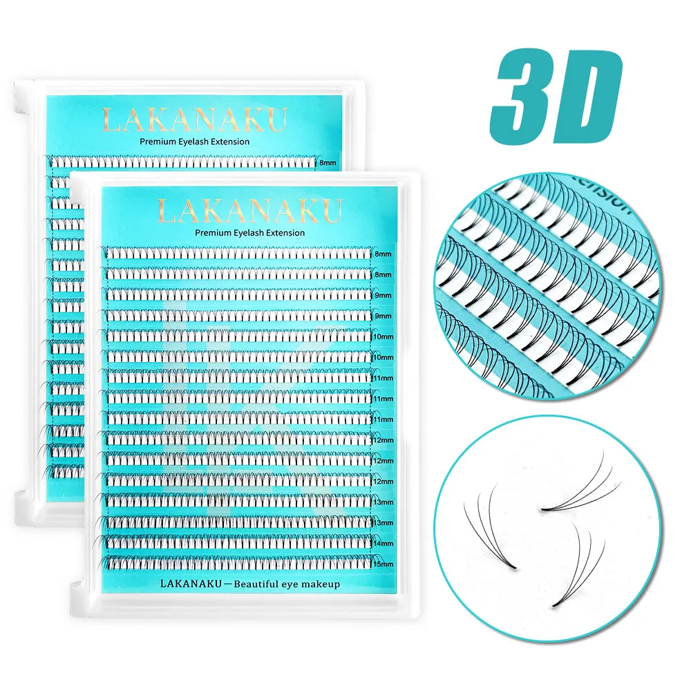 Lakanaku 320-Fächer, vorgefertigte Volumenfächer, 3D, 4D, 5D, 6D, weicher Kaschmir, matte Wimpern, großes Fassungsvermögen, Cilios, individuelle Wimpernverlängerung