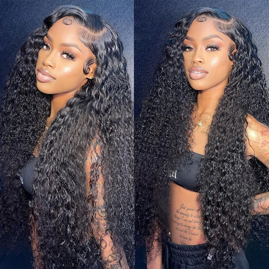 13x6 Hd Lace Frontal Wig Loose Deep Wave Wigs For Brazilian Women Curly Human Hair 30 Inch Hair Deep Water Wave Lace Front Wig