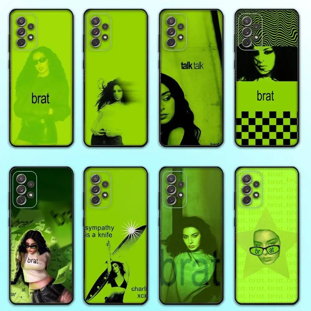 

C-Charli XCX Brat Phone Case For Samsung S25,S24,S21,S22,S23,S30,Ultra,S20,Plus,Fe,Lite,Note,10,9,5G Black Cover