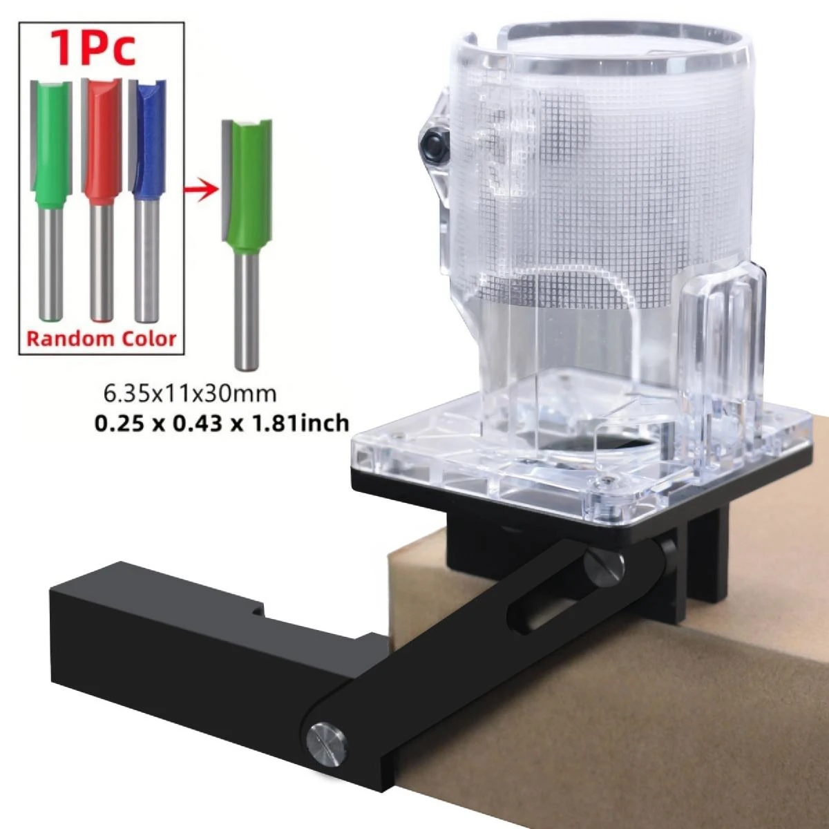 2-in-1 Invisible Fastener Slotting Bracket, Cabinet Panel Punch Locator with Positioning Rod, Handheld Wood Router Edge Trimming