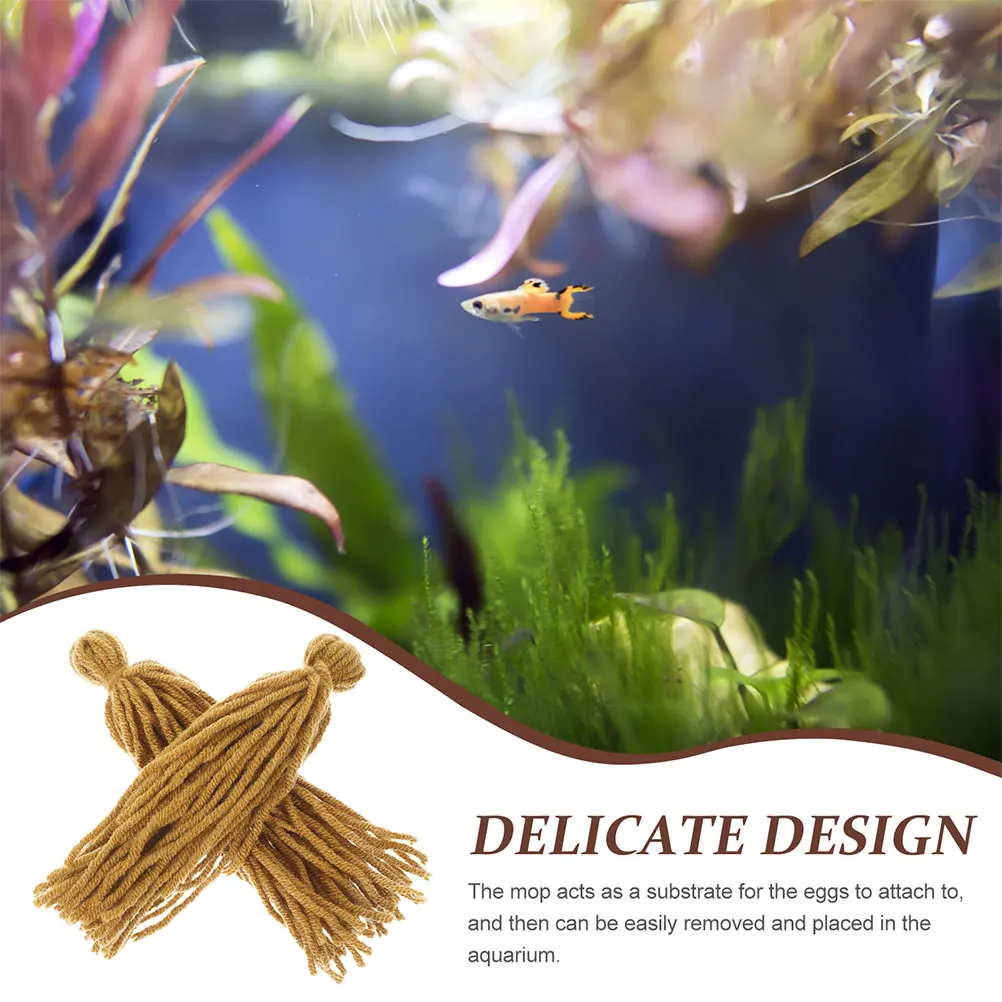 

10 Pcs Mop Spawn Fish Tank Spawning Mops Egg Laying Breed Coffee Aquarium Incubator Breeding Supplies Habit Bed