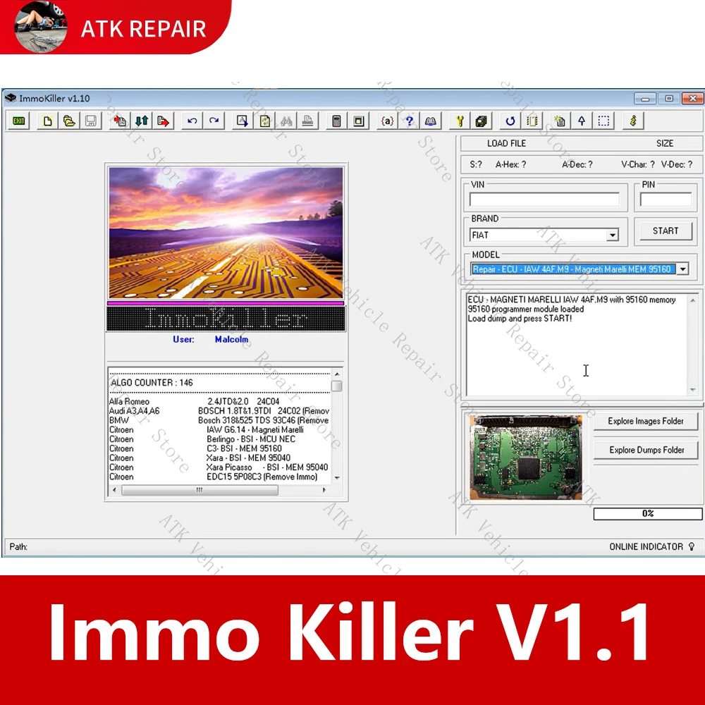

ImmoKiller - Инструмент программирования ЭБУ автомобильного обслуживания v1.1 Immo off v1.1, противоугонный замок, установка добродетеля компакт-диска/USB
