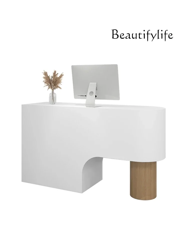 XX Simple Clothing Store Checkout Page Modern Beauty Salon Bar Counter Small Front Desk Reception Desk Paint Table
