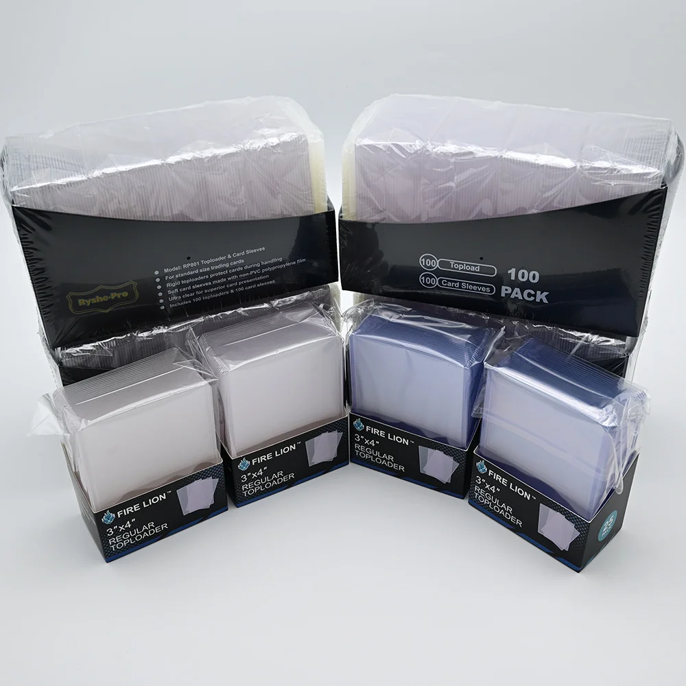 

3 "X4" верхние загрузчики рукава для карточек бейсбольные торговые спортивные футбольные защитные чехлы для карточек жесткий пластик держатель для карт с верхней загрузкой рукав пенни