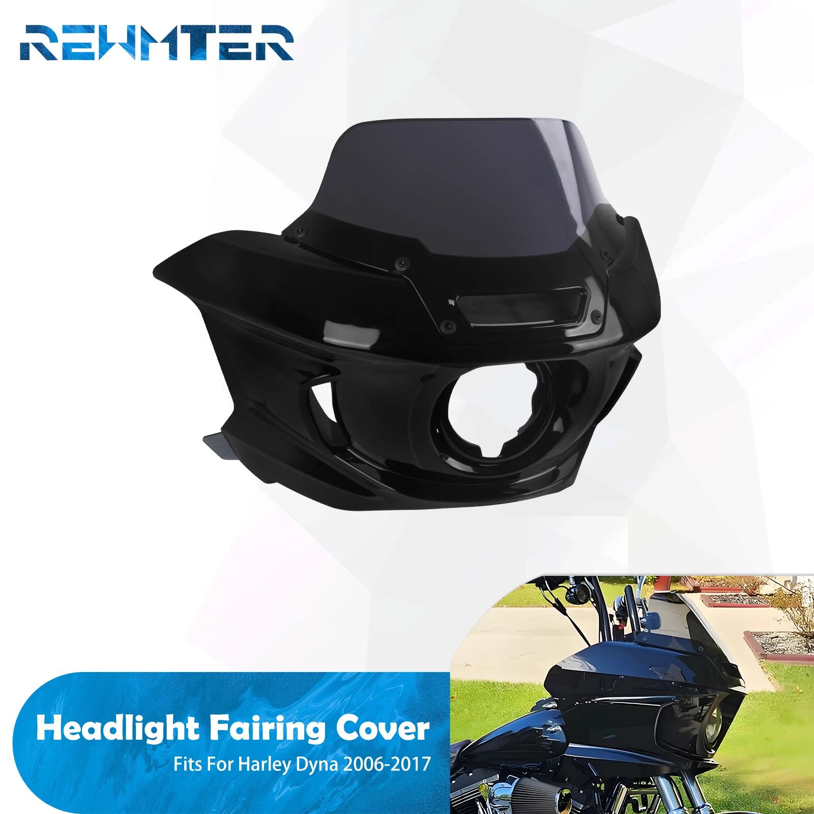 

Motorcycle Front Headlamp Windshield Headlight Fairing Cover For Harley Dyna Street Bob Wide Glide FXDL 06-17 Super Glide 06-16