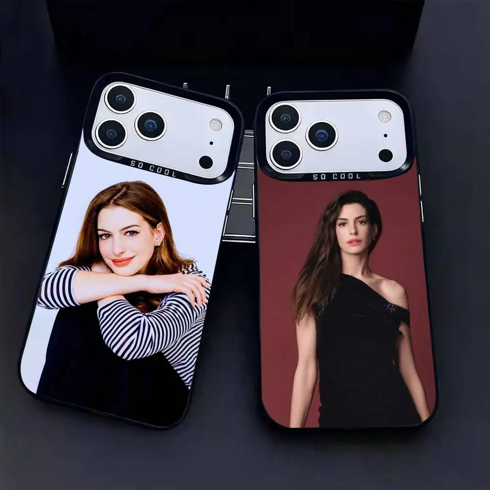

Actor A-Anne Hathaway Phone Case For iPhone17, 16,15,14,13,12 Pro Max Black Candy Matte Shockproof Cover