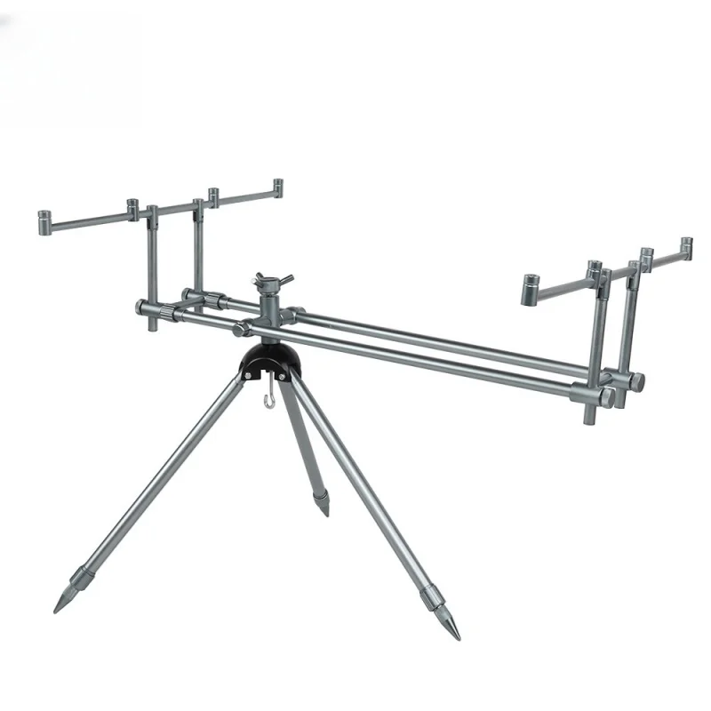 LINXI Outdoor Fishing Rod Bracket Aluminum Alloy Telescopic 4-pin Multi Head Bracket Professional Carp Fishing Tool