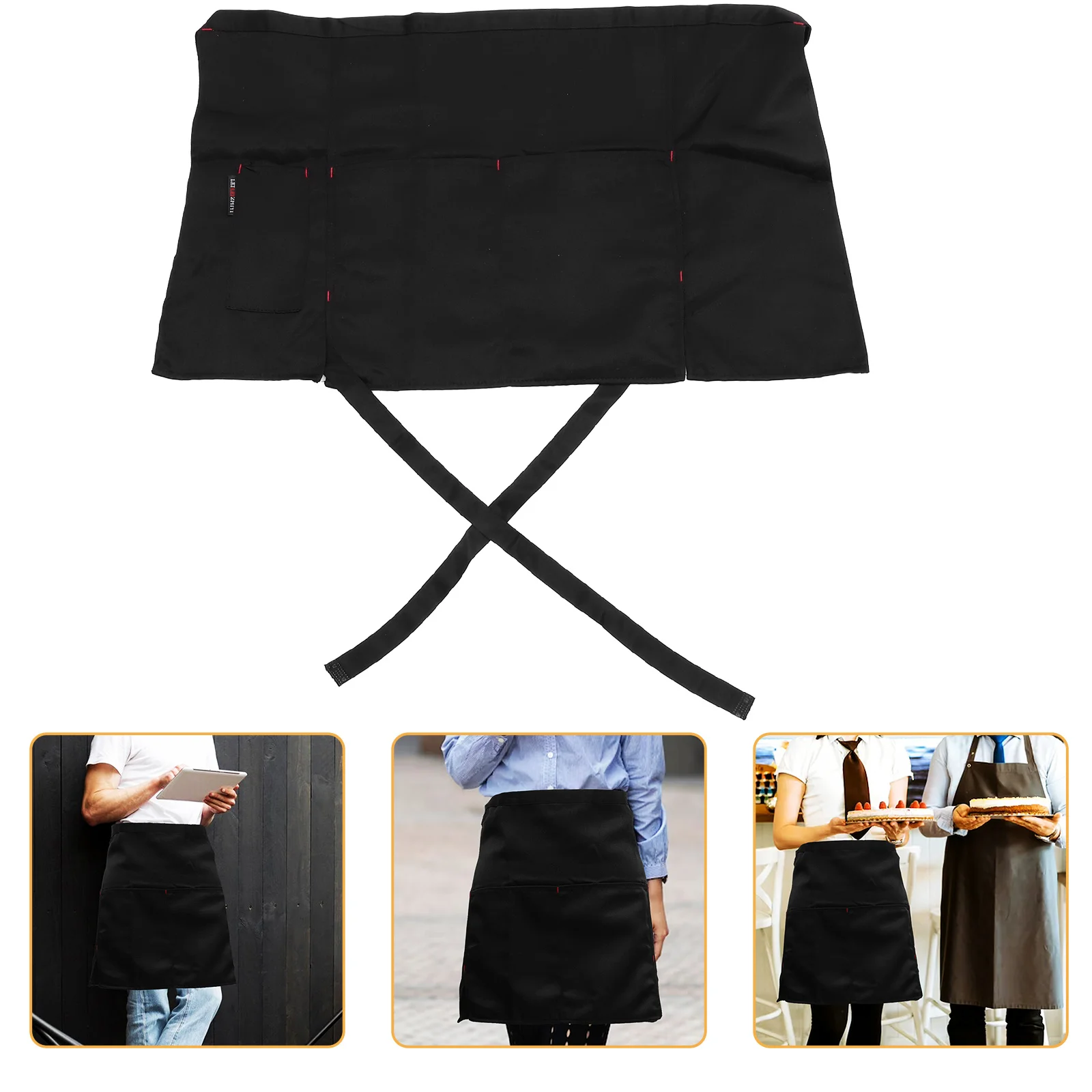 

Double Pocket Apron For Women Men Multifunctional Cooking Kitchen Camping Diy Washable Reusable Chef Apron Household Tool Supply