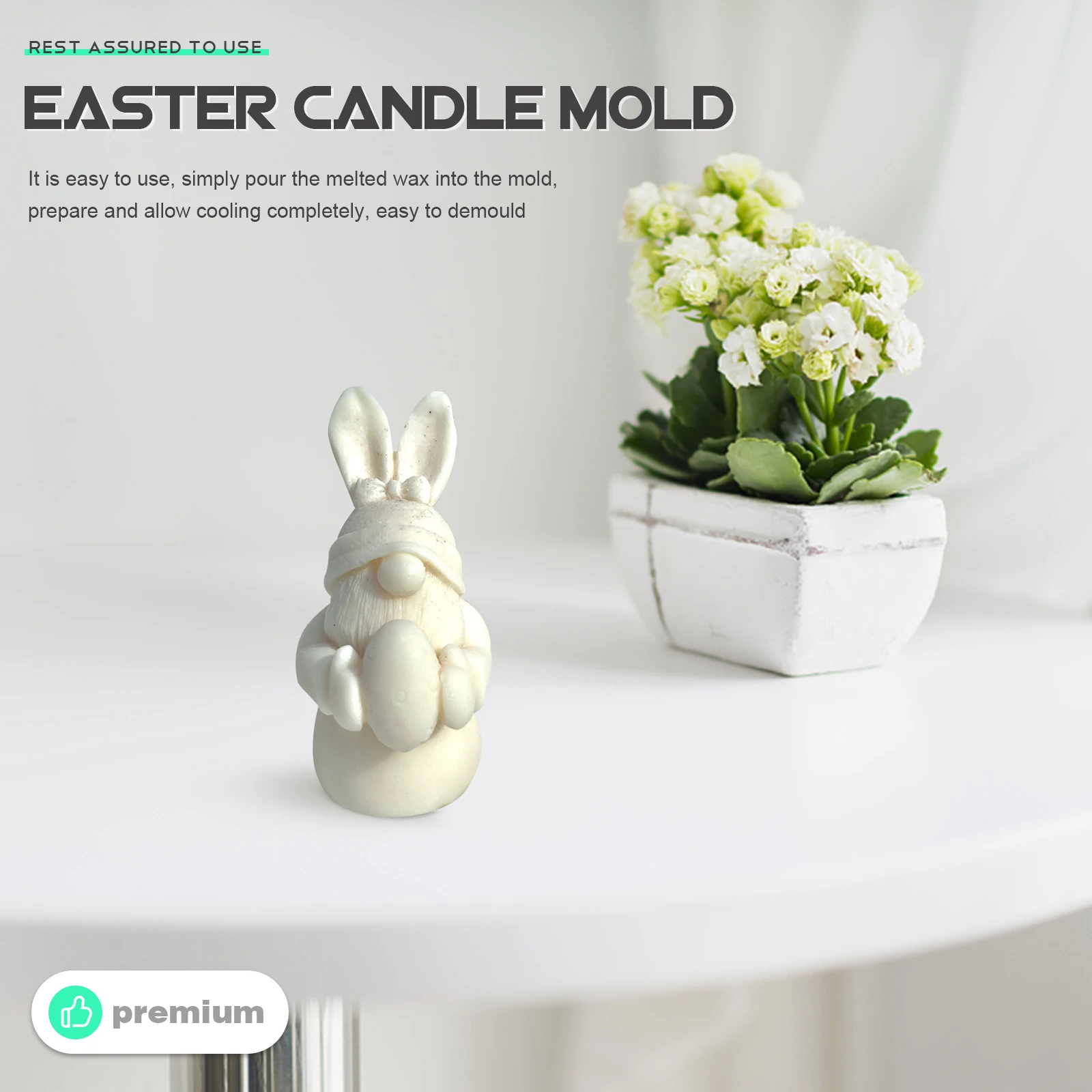 

Creative Silicone Rabbit Molds Easter DIY Scented Supplies Soap Handicrafts Lightweight Flexible Easy Demould Diy Mold