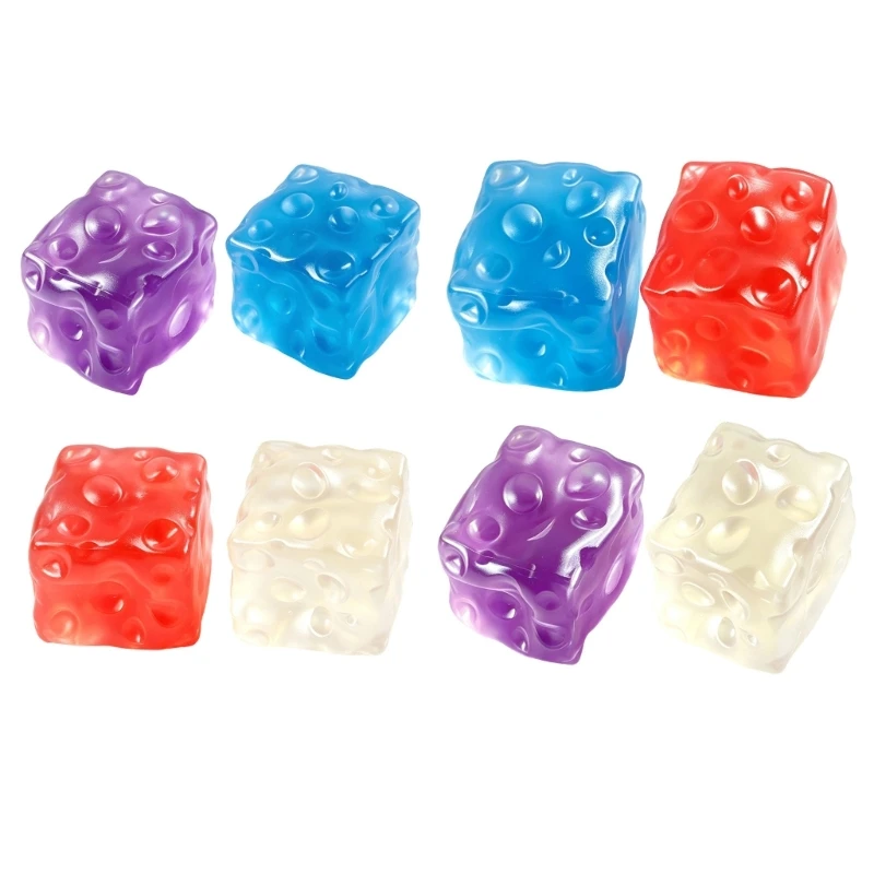 090B Translucent Cheese Stretchy Cubes 2Pcs Desk Decompressing Toy for Emotion Support