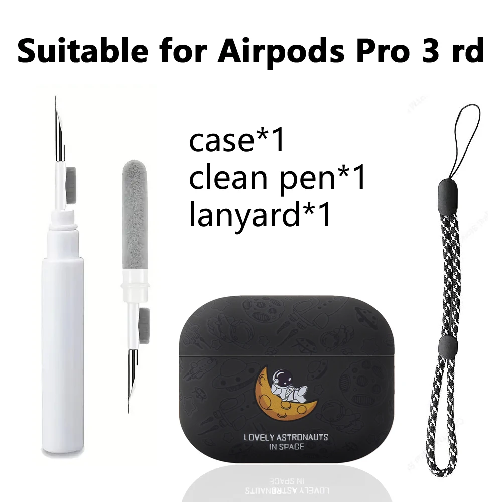 غطاء سماعة أذن رائد فضاء لطيف لأجهزة AirPods Pro 3 2025 حافظة من البولي يوريثان لهاتف Apple AirPods Pro 3 Pro3 Funda مع Layanrd #2