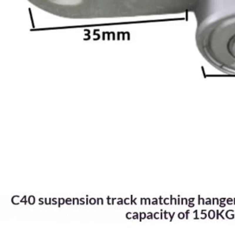 2Pcs 2 Wheel Slide Rail Pulley, Sliding Door Rail Crane C40 Suitable For 1-5/8 