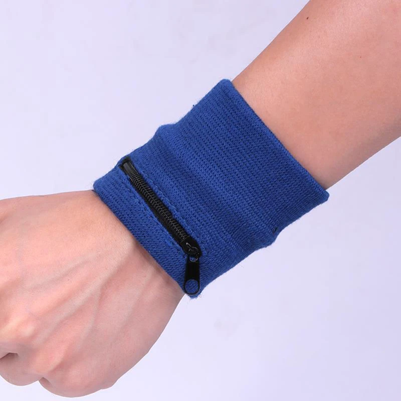 Sports Wristband Zipper Wrist Support Wallet Multifunction Gym Running Arm Band Bag Key Card Storage Bag Cycling Purse Sweatband