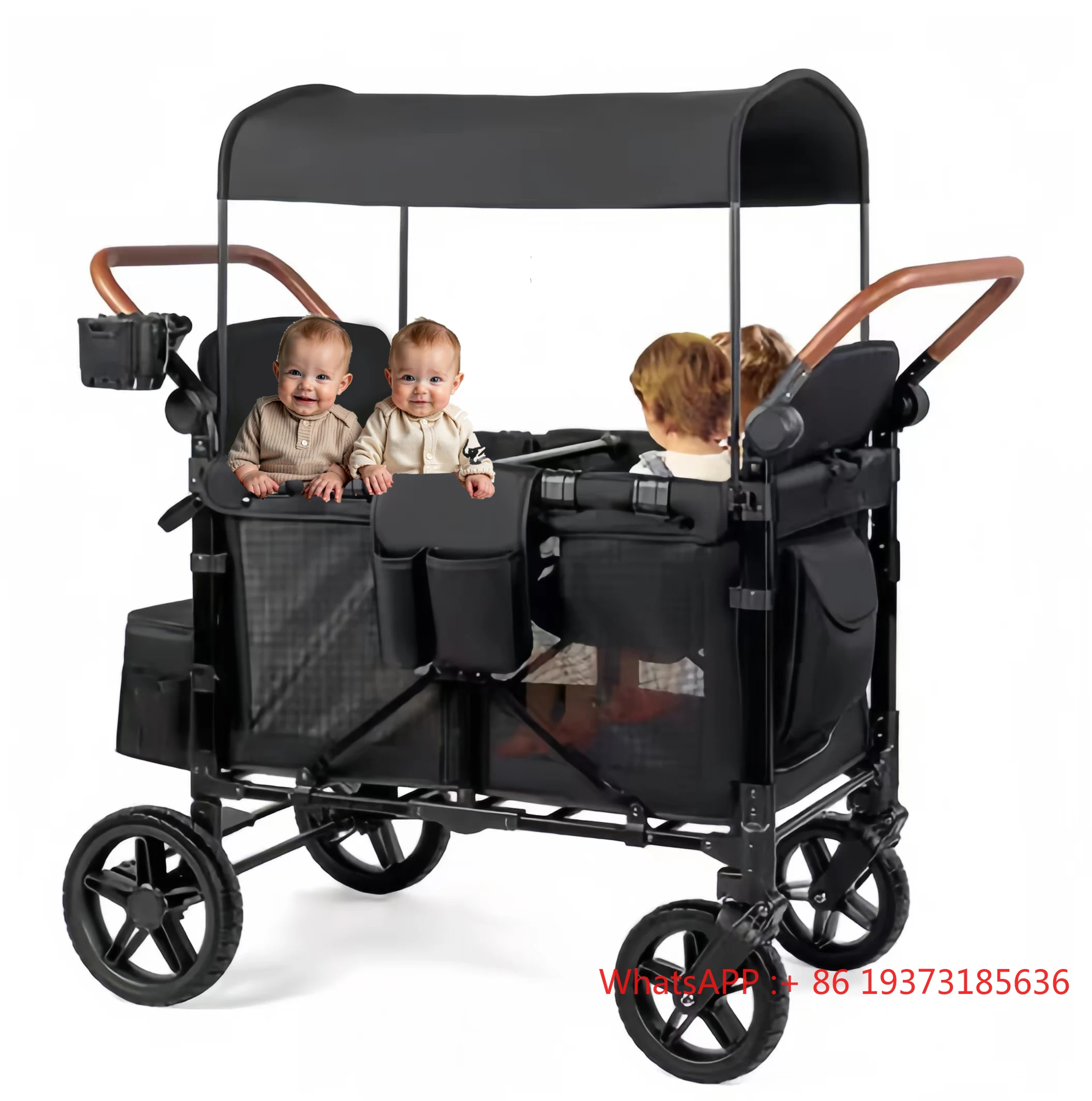 Foldable Camping 4 Wheel Shopping Trolley Picnic Cart Camping Wagon Collapsible aluminum stroller