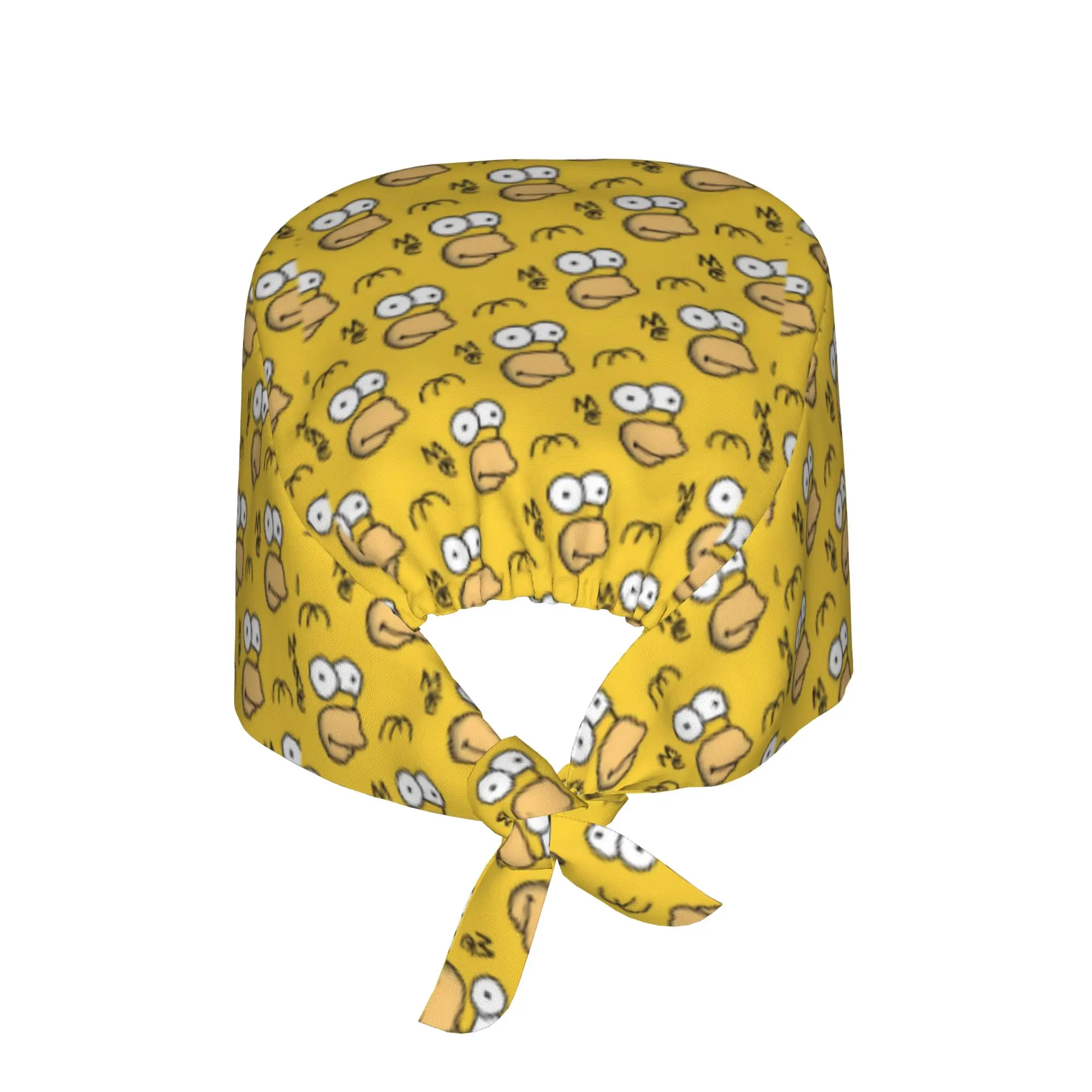 Custom Adjustable S-Simpsoned Cartoon Working Hat Men Women Homer Manga Scrub Caps Scrub Nursing Doctor Surgeon Cap for Chef