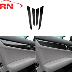 For Mercedes-Benz C-Class W204 2007-2013 Modified Carbon Fiber Door Panel Interior Piano Black Accessories Stickers