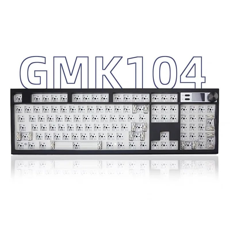 ZUOYA GMK104 Mechanical Keyboard Kit Three Mode Gaming Keyboard Hot Swap Backlit Gasket Structure This VIA with display screen