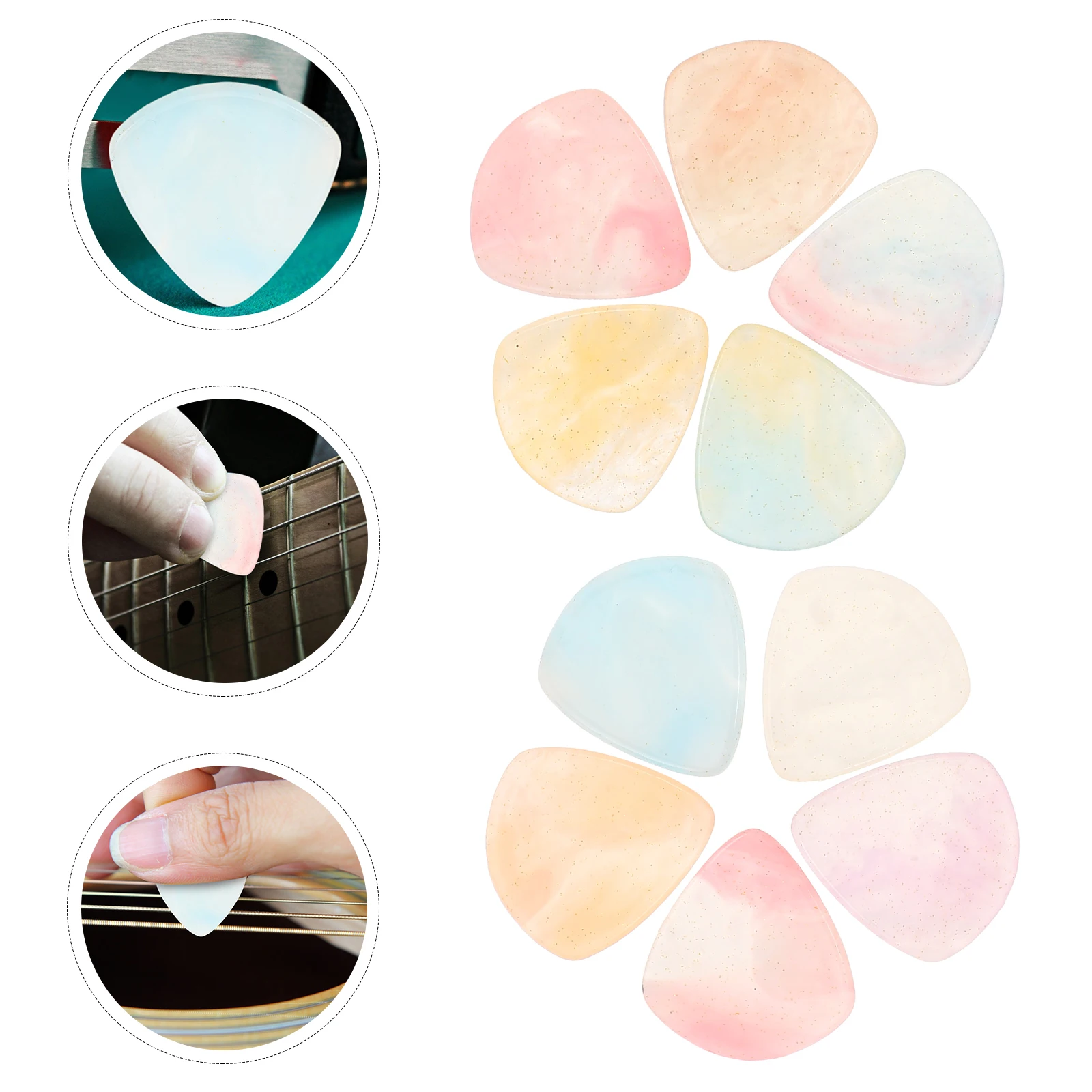 

10 Pcs Heart-shaped Guitar Pick Bass Picks Acoustic Supply Electric Plectrums Resin Thumb Thin