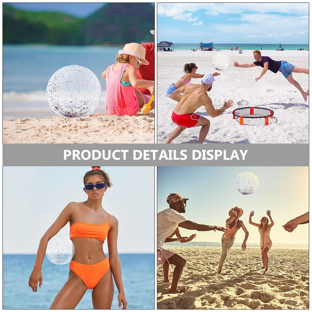 

Набор из 6 надувных пляжных мячей с пайетками для детей: веселые игры на свежем воздухе, летние праздники, вечеринки, детские игры с мячом, надувные мячи