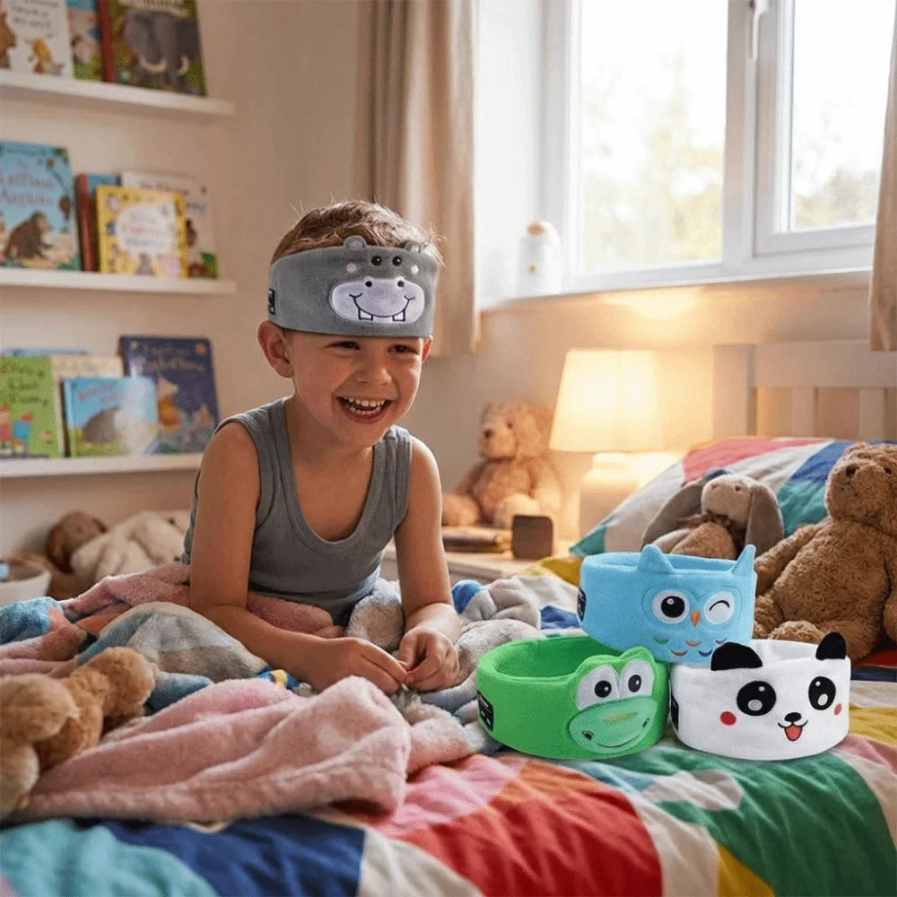 Soft Bluetooth Headphones Eye Mask Thin Speakers Volume Limited Children's Sleep Earphones Comfortable Wear Elastic Eye Mask view 2