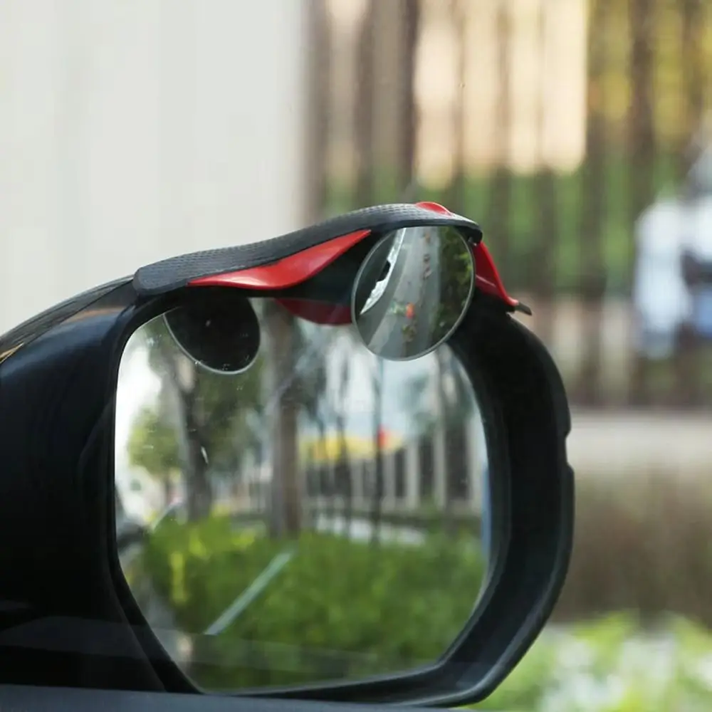2pcs 360 Degree Adjustable Car Mirror Wide Angle HD Glass Side Rear Mirrors Frameless Convex Adjustable Rotatable