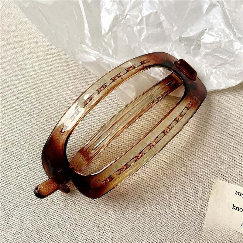 Elegante Ovale Acryl-Haarspange - Große, Vintage-Inspirierte Twist-Haarklammer für Damen | Schickes Haaraccessoire von Aylhfo – Detail 1