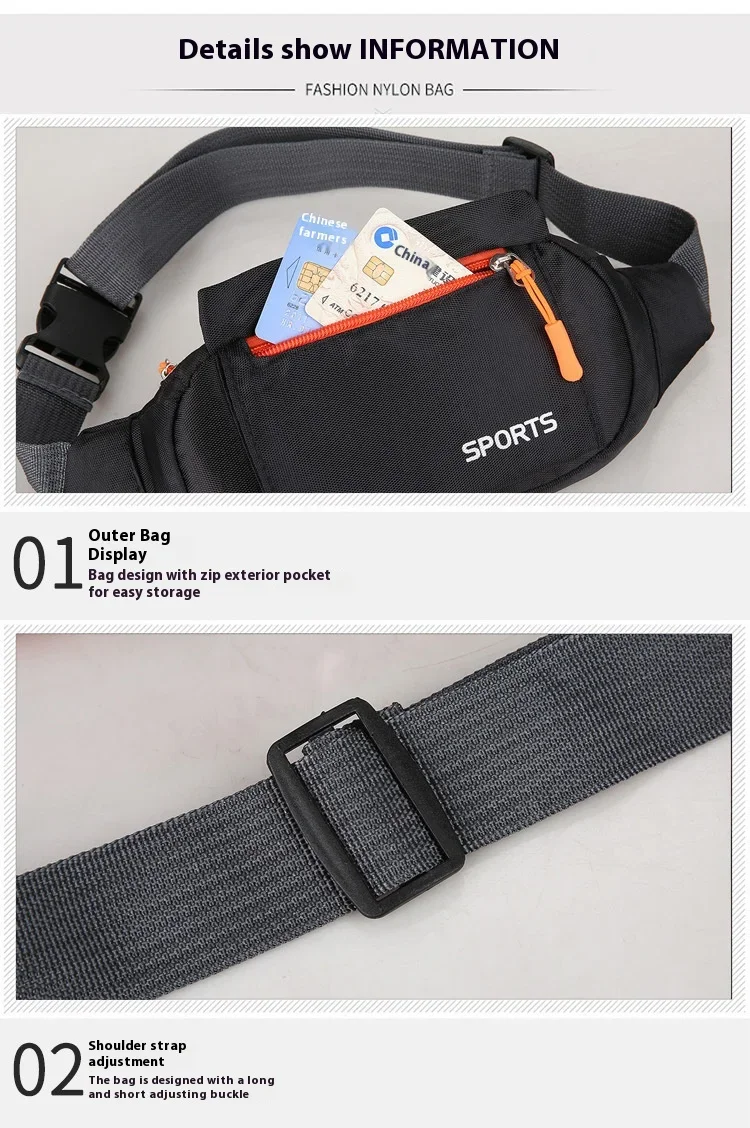 Outdoor fitness portable crossbody bag Waterproof Outdoor Sports Bag Canvas Pouch Waist Bag Fanny Pouch Crossbody Male BananaBag image 5