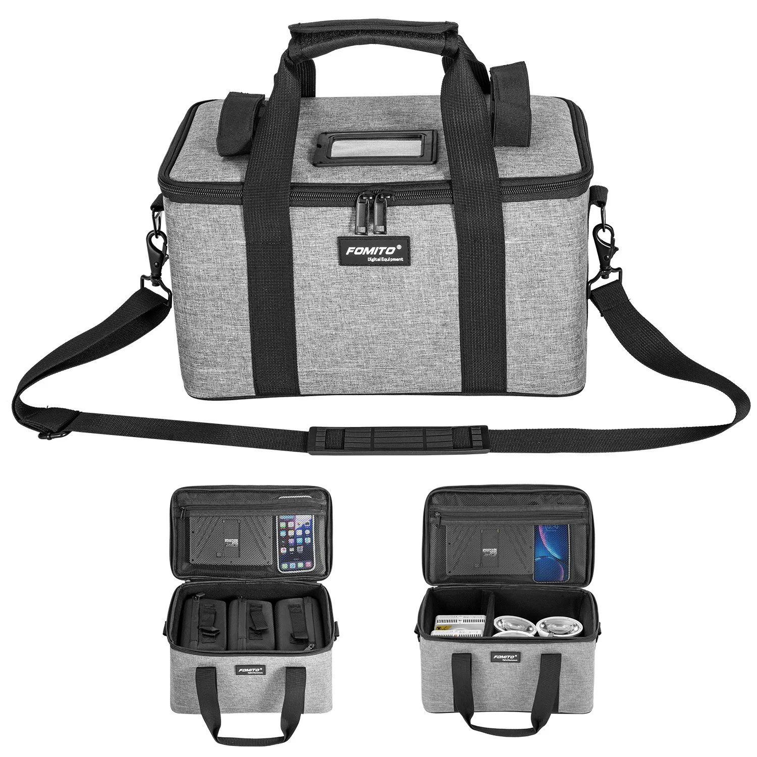 

FOMITO Photography Equipment Storage Bag, Foldable Design, Can be Carried by Hand, Can be Slung Diagonally,Gray