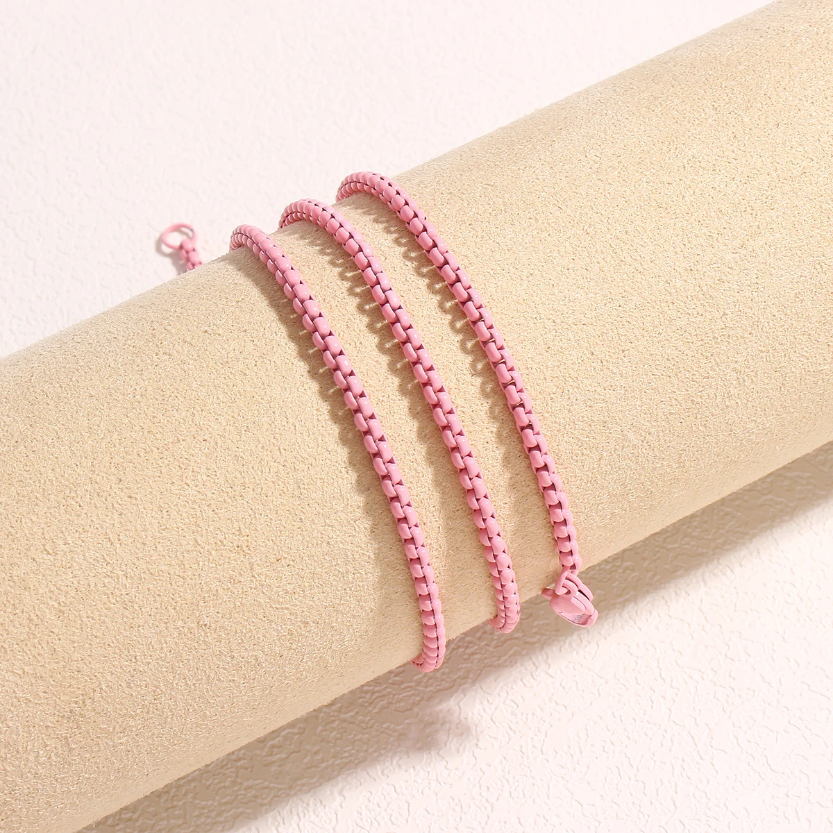 Edelstahl Boho Candy Farbe Halskette Kette DIY Basic Frauen Mädchen 3mm Halsband Link Grün/Rosa Box Ketten schmuck Zubehör – Detail 12