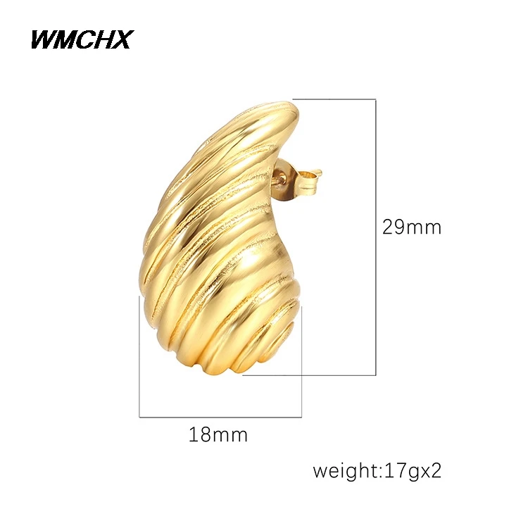 Gold & Silver Plated Twisted Shell Stud Earrings, Chunky Ribbed C-Shaped Earrings, Statement Jewelry for WomenDaily & Party Wear