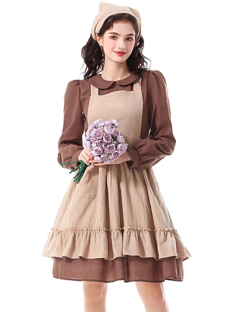 

Хэллоуин взрослый костюм Золушки горничной сельская ферма установка бедный крестьянский сценическое представление традиционная китайская этническая одежда