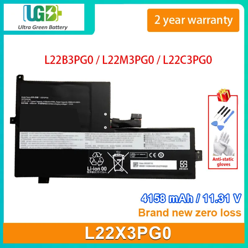 UGB New L22X3PG0 Laptop Battery For Lenovo IdeaPad Flex 3 Chrome 12IAN8 100e Chromebook Gen 4 L22B3PG0 L22M3PG0 L22C3PG0 4156mAh